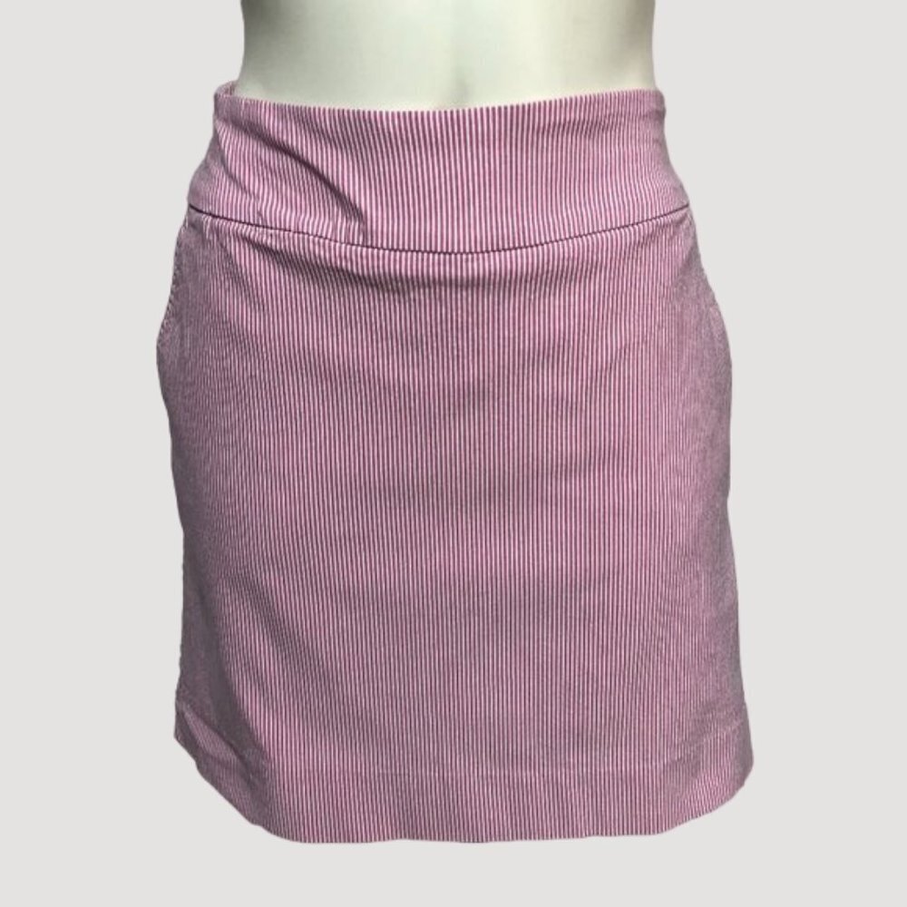 S.C. & Co. Pink/White Striped Stretch Skirt Skort